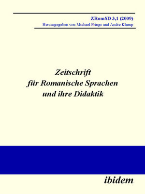 cover image of Zeitschrift für Romanische Sprachen und ihre Didaktik